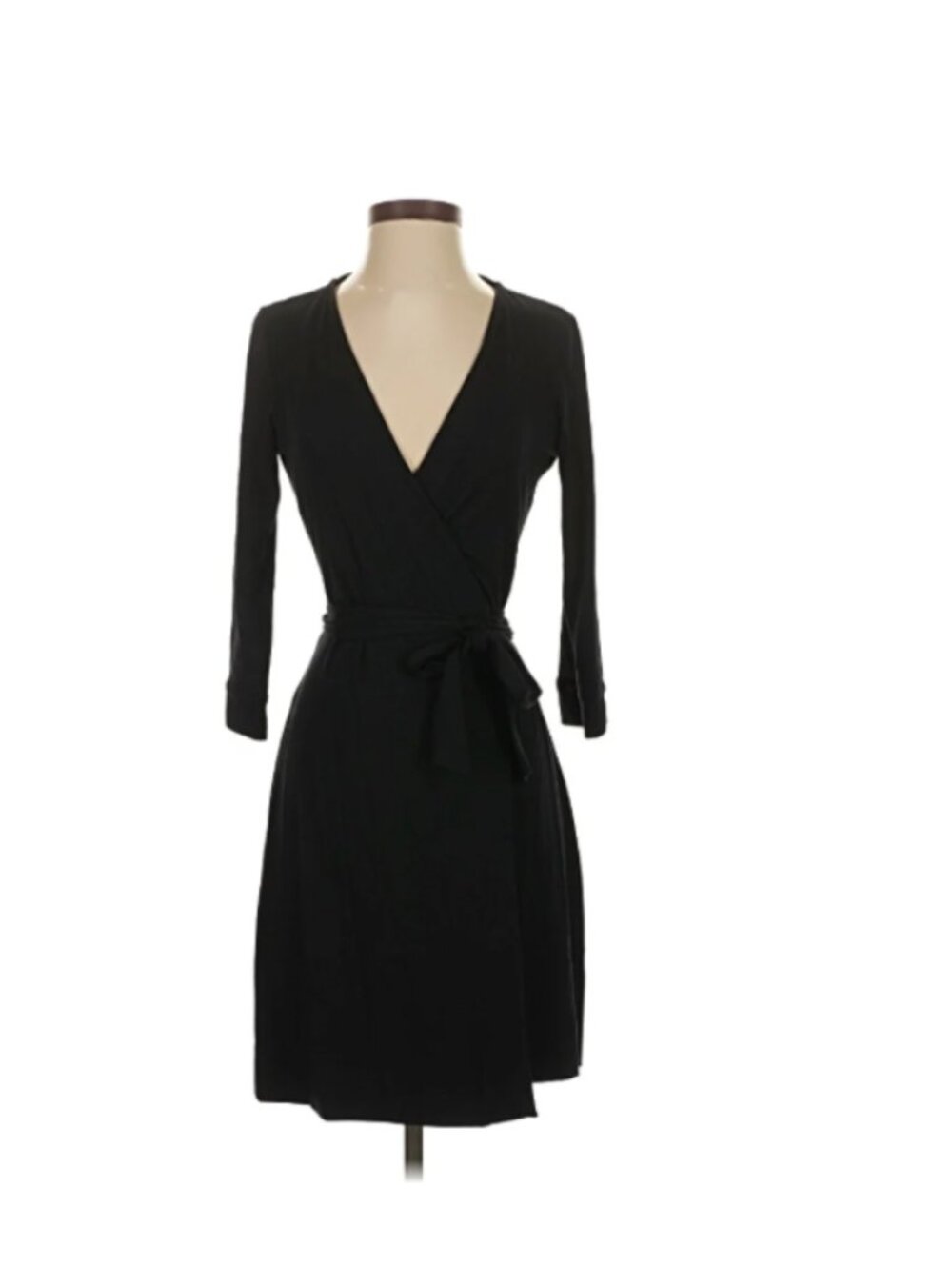 DVF Wrap Dress, Black, Size 0